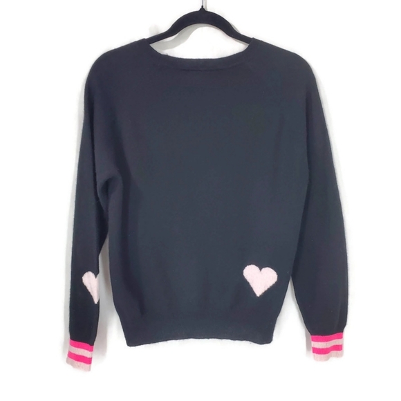 Brodie | 100% Cashmere Sweater Jumper Black Pink Love Graphic Valentine's Day S - Picture 3 of 10